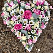 Pink and white loose heart