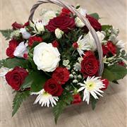 Red and white basket 2