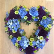 Purple and blue open heart
