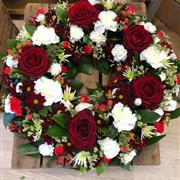 Red and white wreath 2