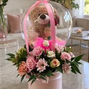 Teddy balloon hat box 
